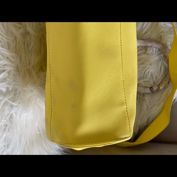 Yellow BCBG Large Tote Bag with Scarf Handles - Picture 5 of 10